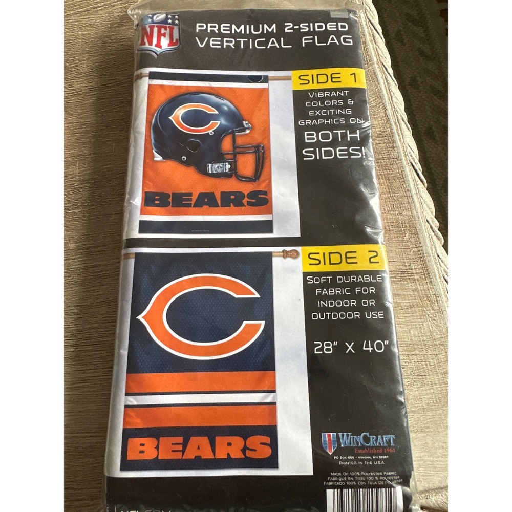 WinCraft Chicago Bears NFL Premium 2-Sided Vertical Flag 28 x 40 House Banner